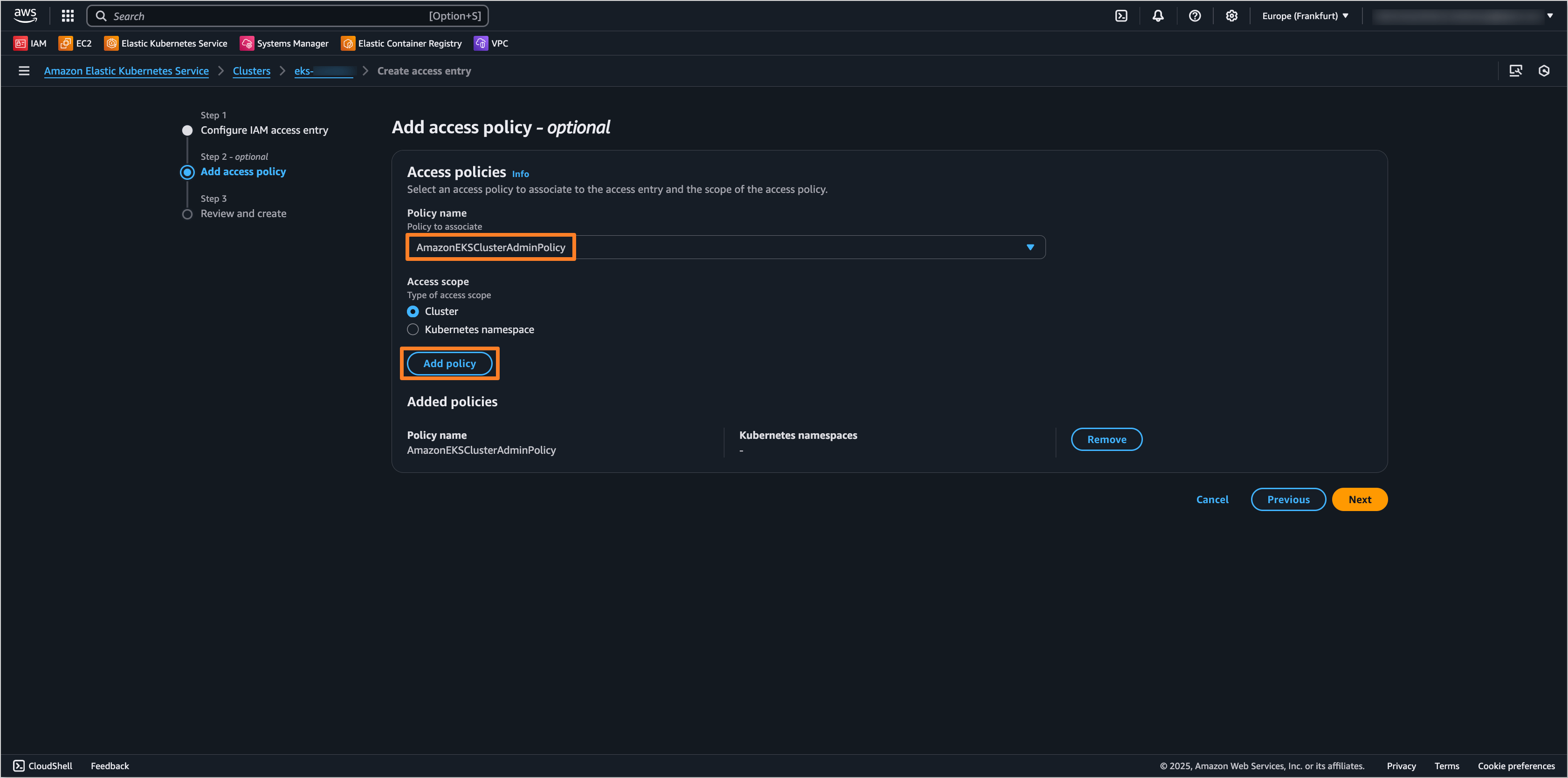 Add Access Policy