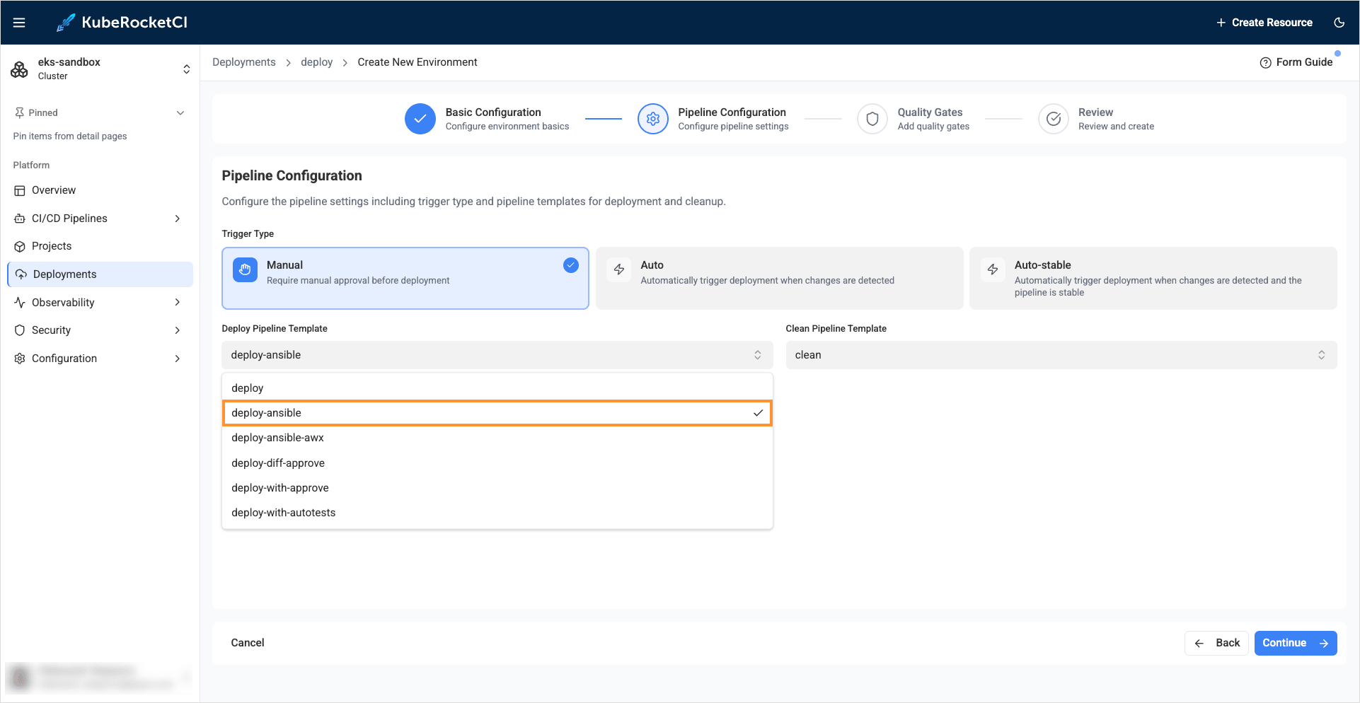 Create Ansible environment Create Ansible environment