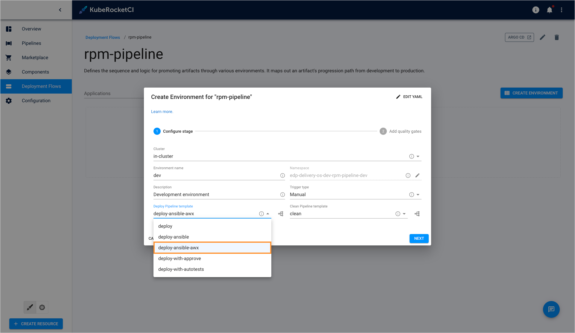 Create Ansible environment Create Ansible environment
