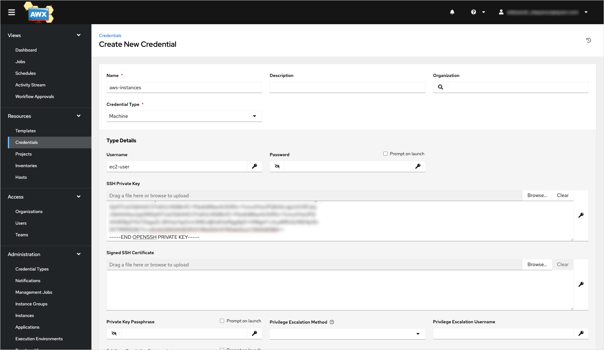 AWS EC2 credentials AWS EC2 credentials