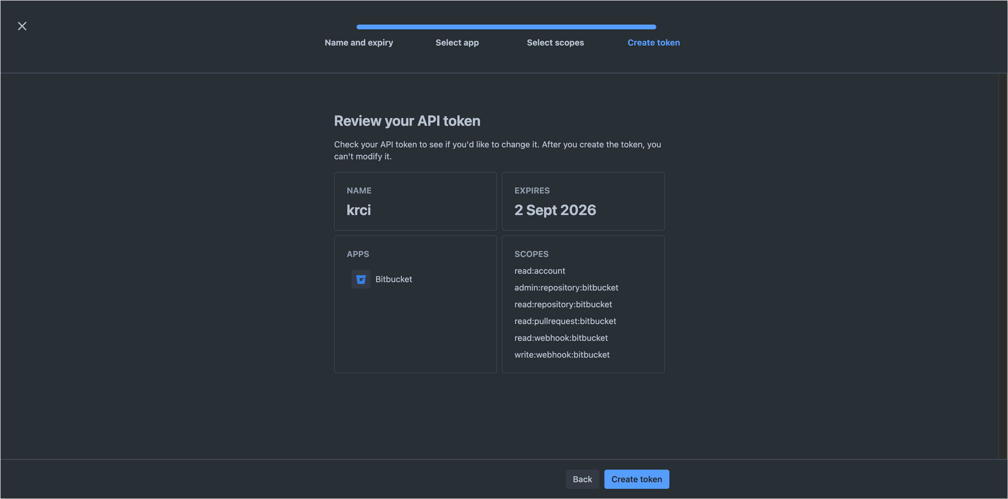 Create token