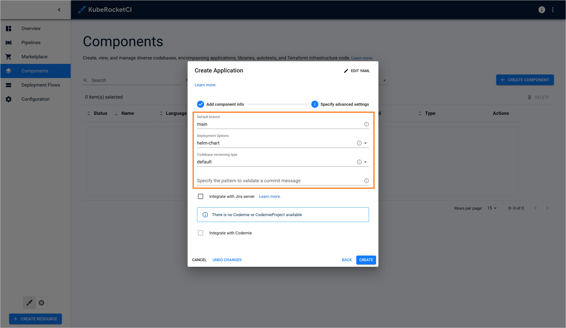 Advanced settings