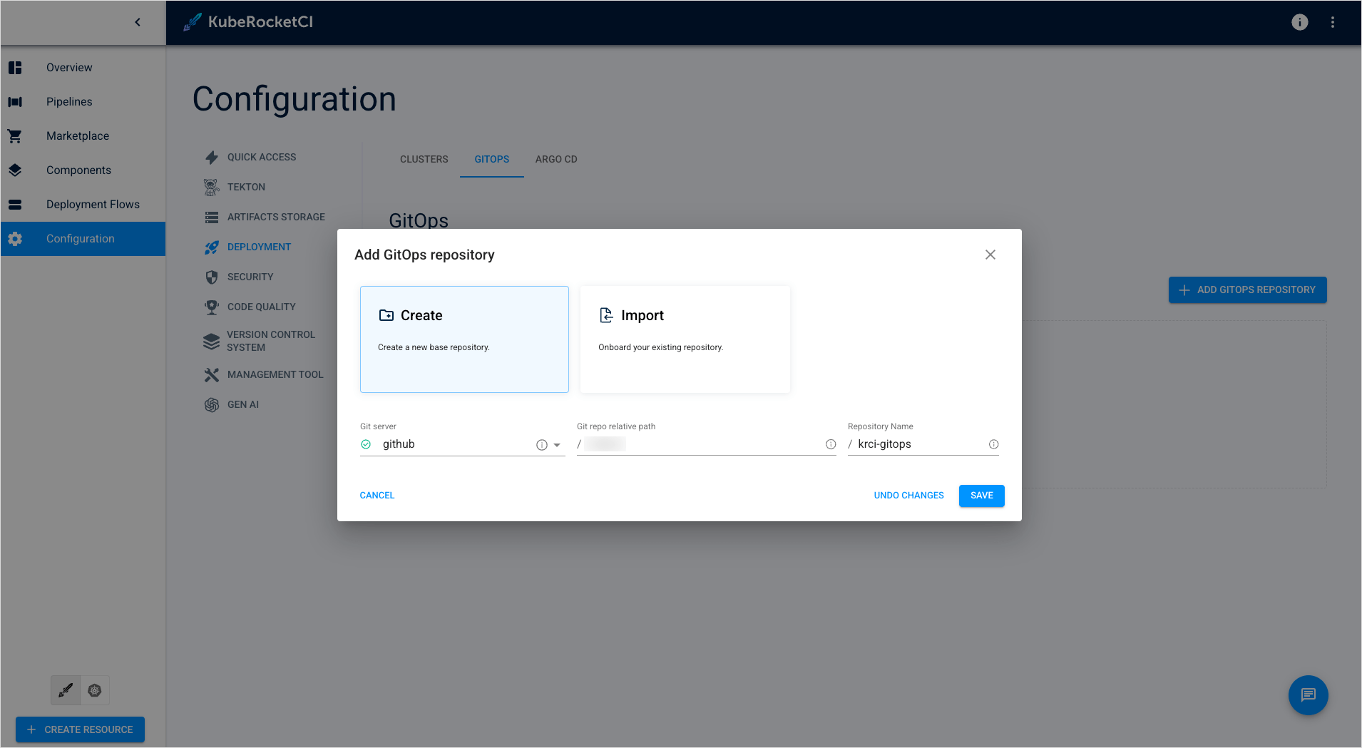 Configure gitops repository Configure gitops repository