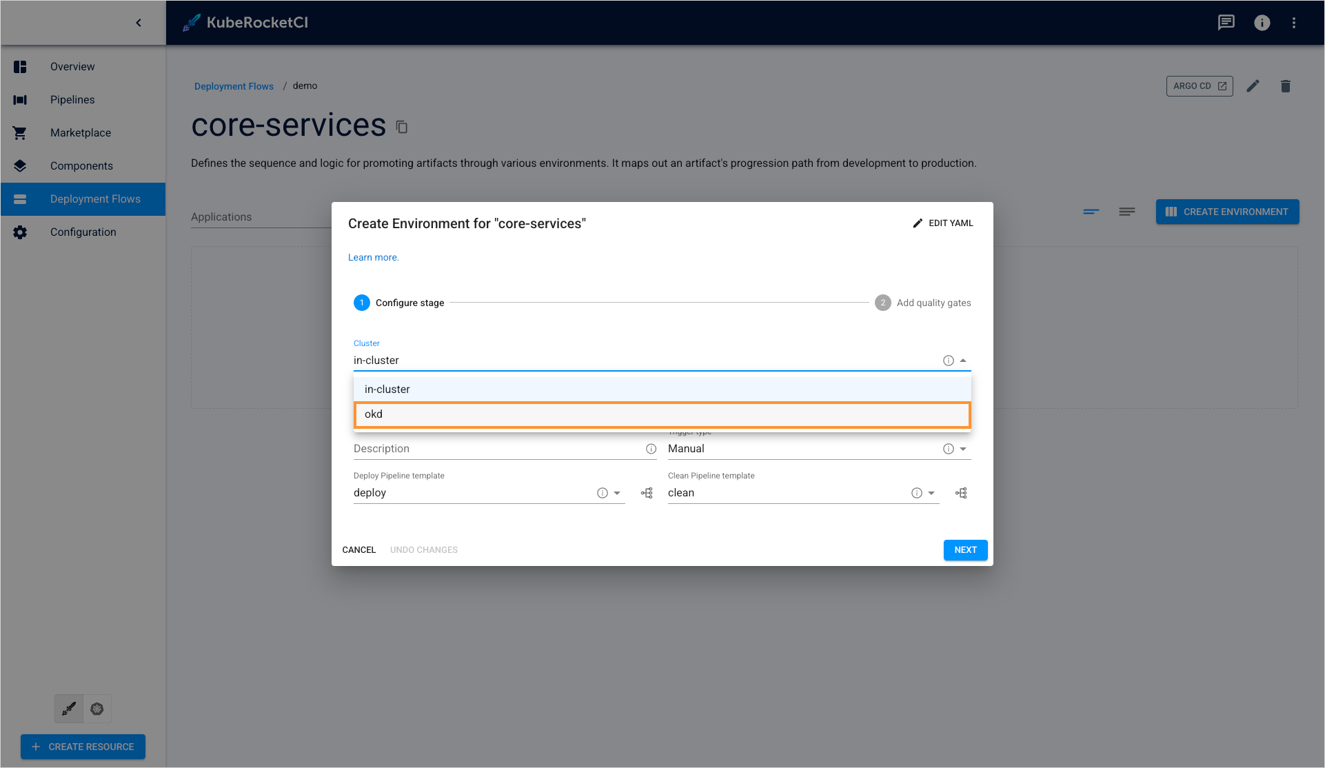 Select cluster